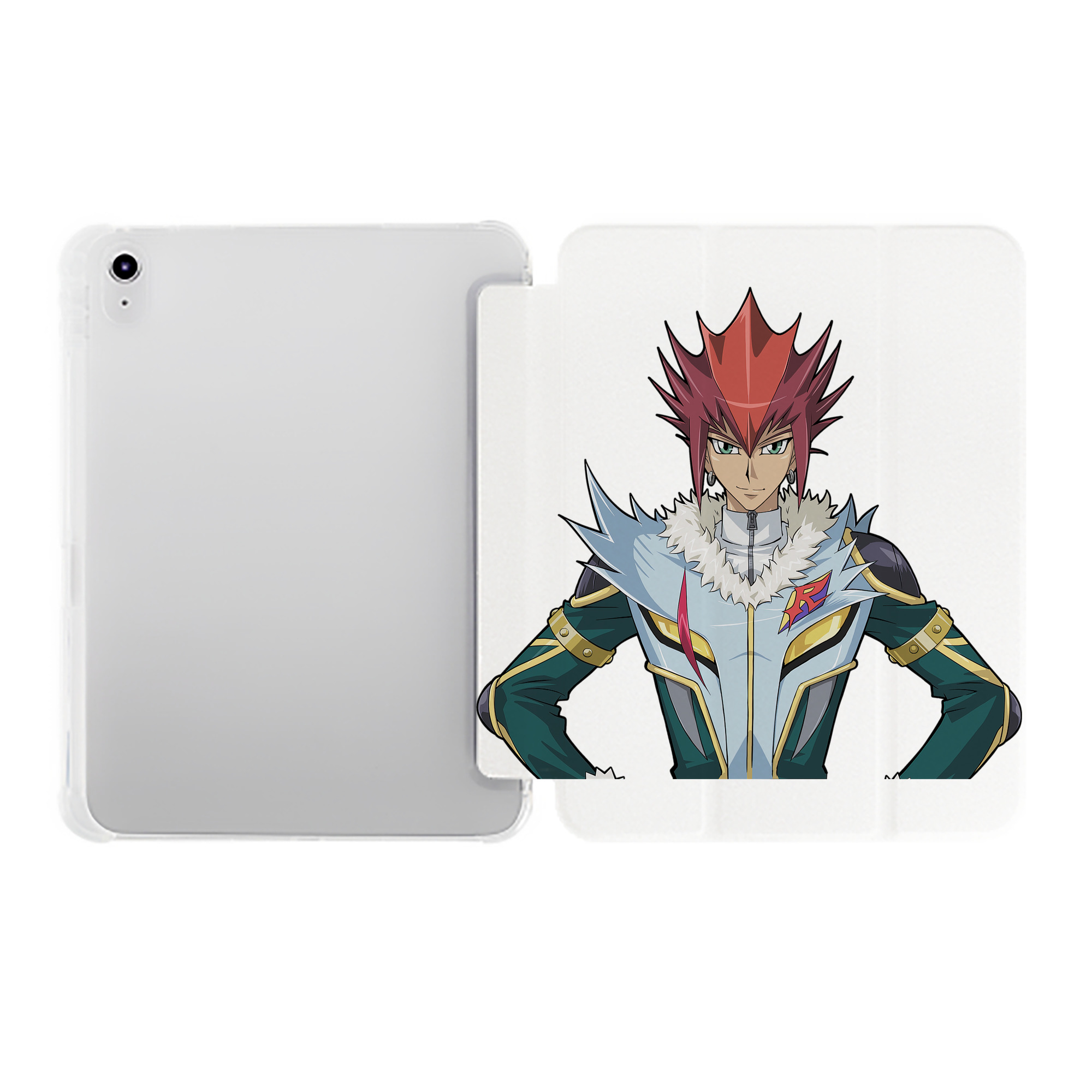 （画像用） 遊☆戯☆王 Yu-Gi-Oh! IPad ケース ペン収納付き 三つ折りスタンド PUレザー×シリコン 対応機種9.5/10.5/10.9インチ